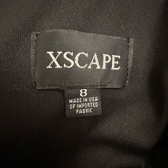 Xscape Embellished Gathered Front Long Sleeve Back Zip Maxi Dress Black Size 8 - Picture 5 of 6